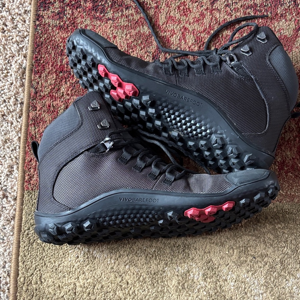 Vivo Barefoot Men's Black Tracker/Firm Ground Boots -Waterproof